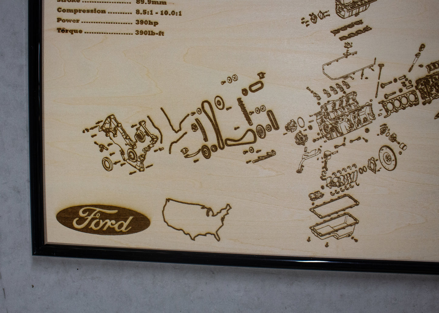 Ford Modular 4v 4.6L [Supercharged] exploded view poster