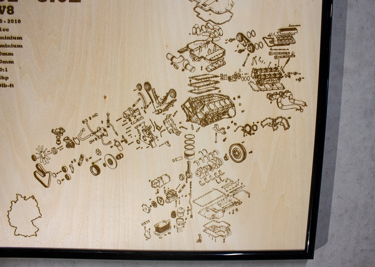 BMW S62 5.0L exploded view poster