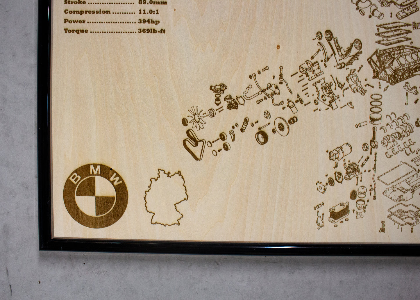 BMW S62 5.0L exploded view poster