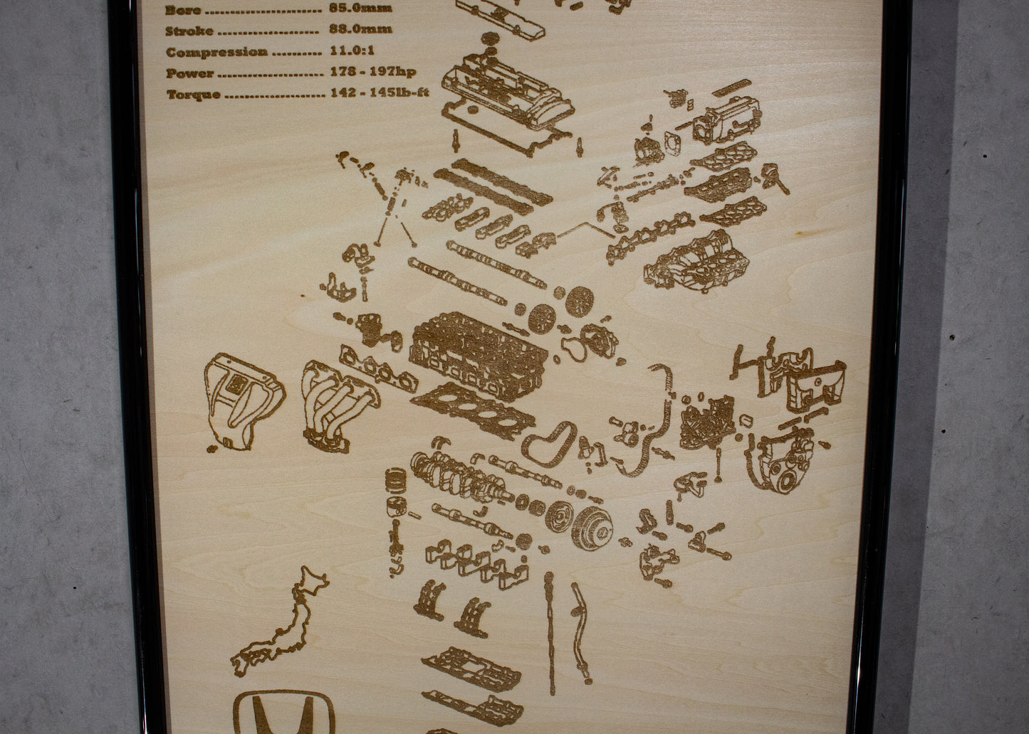 Honda F20B 2.0L Exploded View Poster