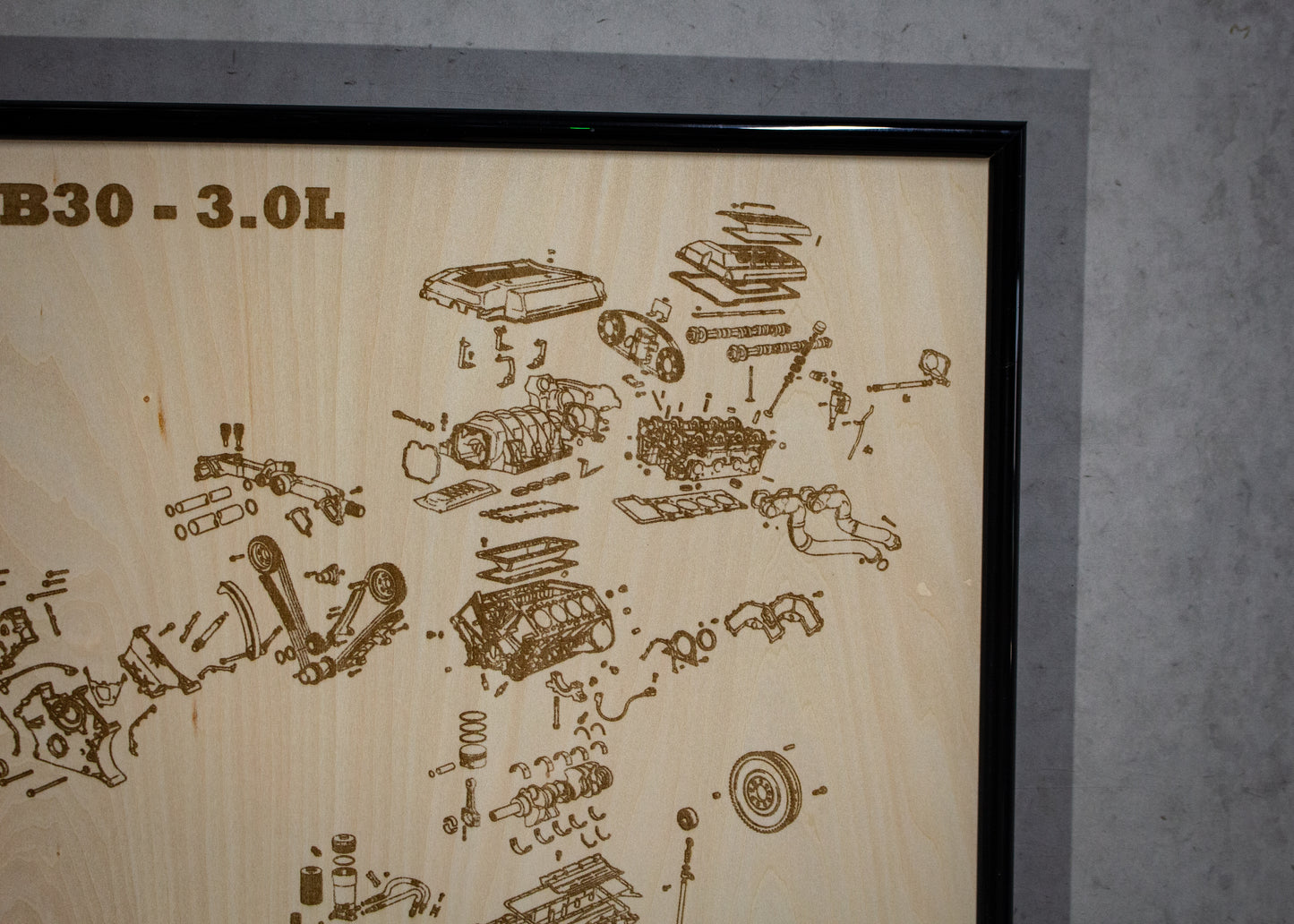 BMW M60B30 3.0L exploded view poster