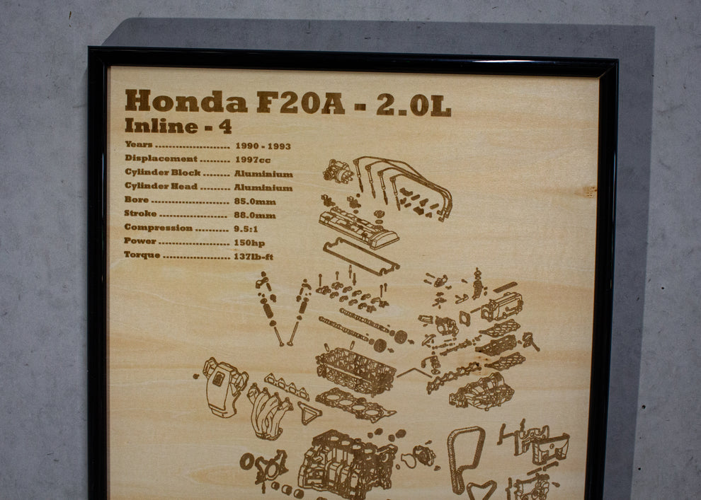 Honda F20A 2.0L Exploded View Poster – EngineMaps