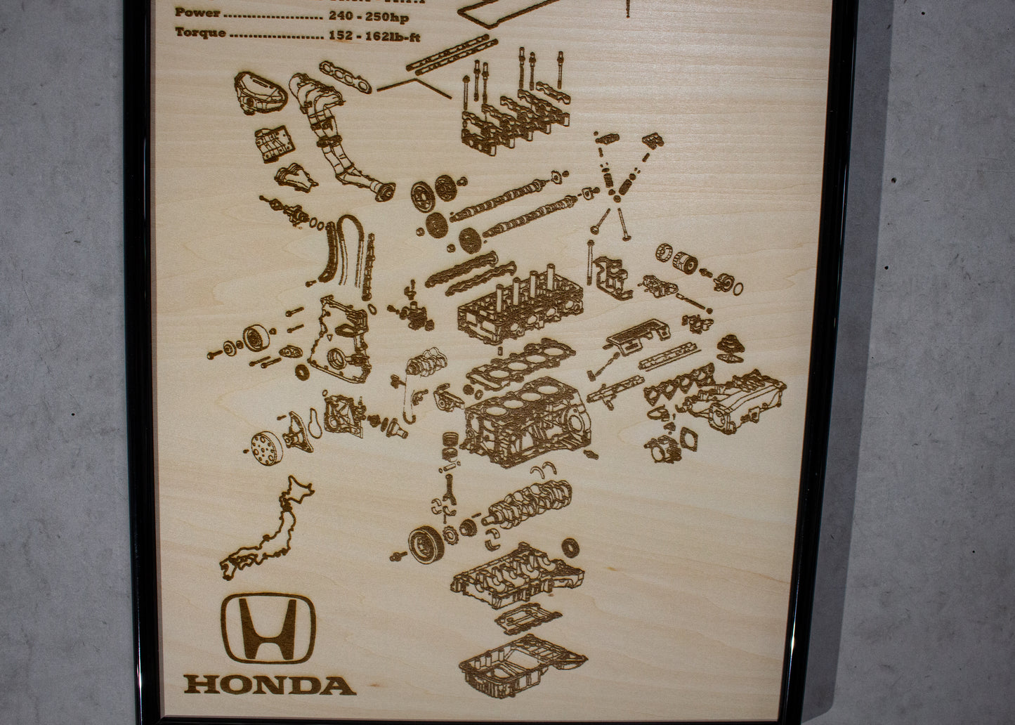 Honda F20C 2.0L Exploded View Poster