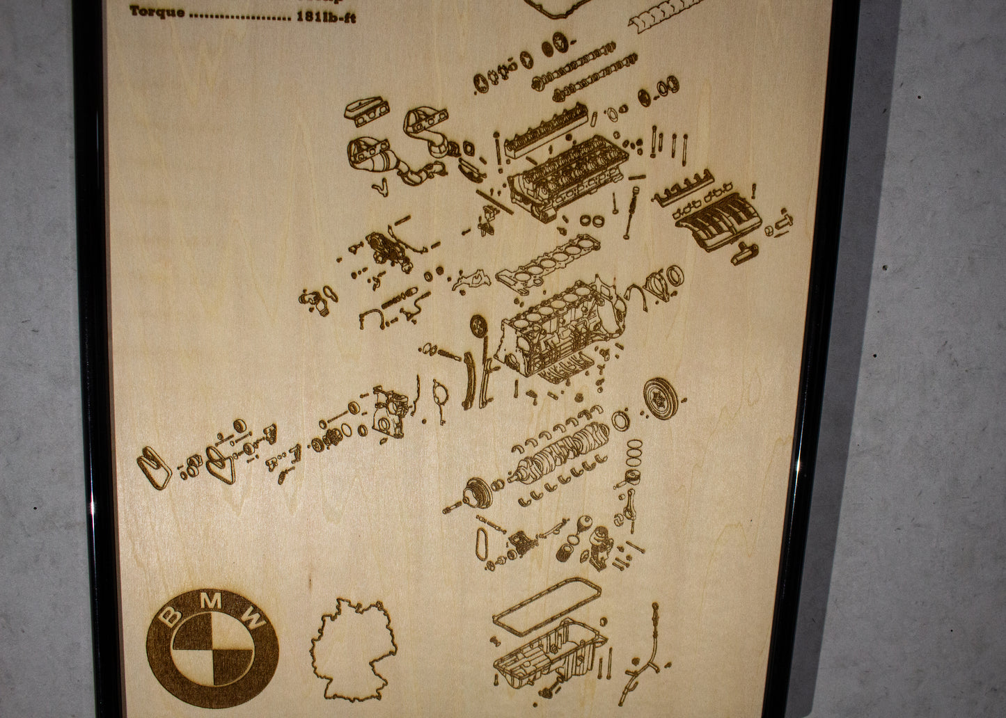 BMW M54B25 2.5L exploded view poster