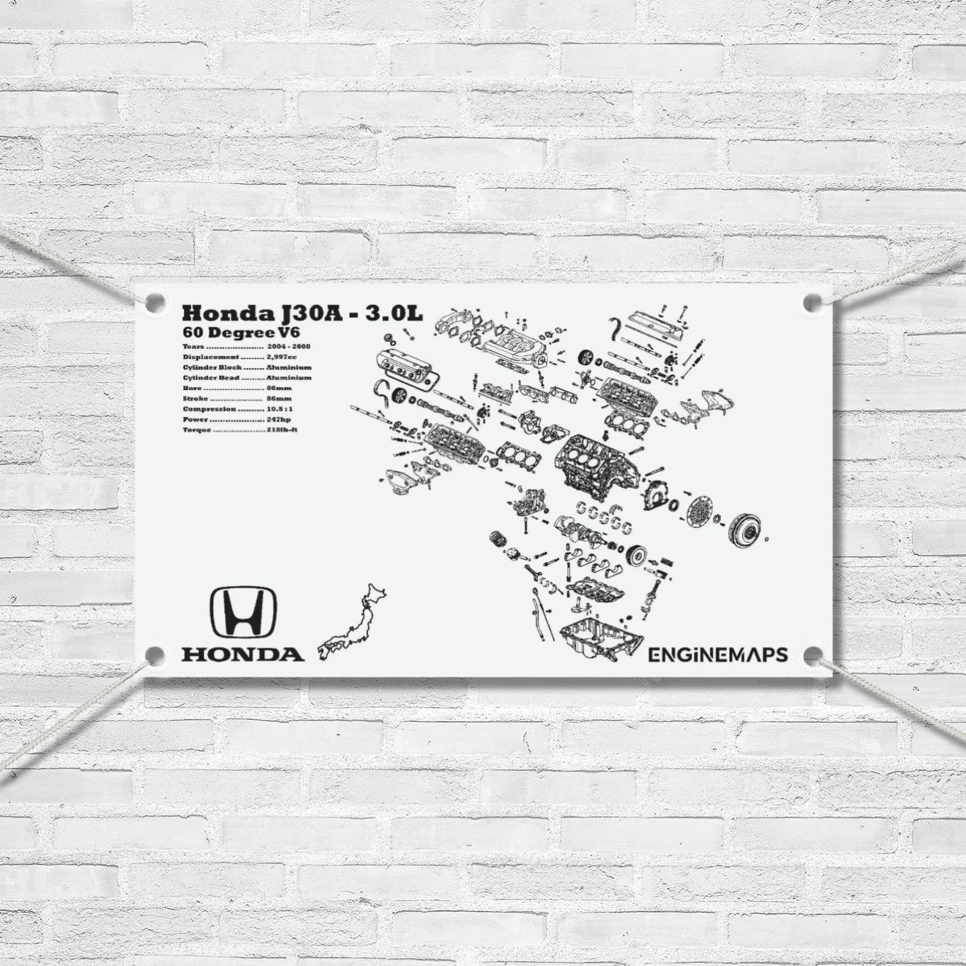 Honda J30A 3.0L Exploded View Banner
