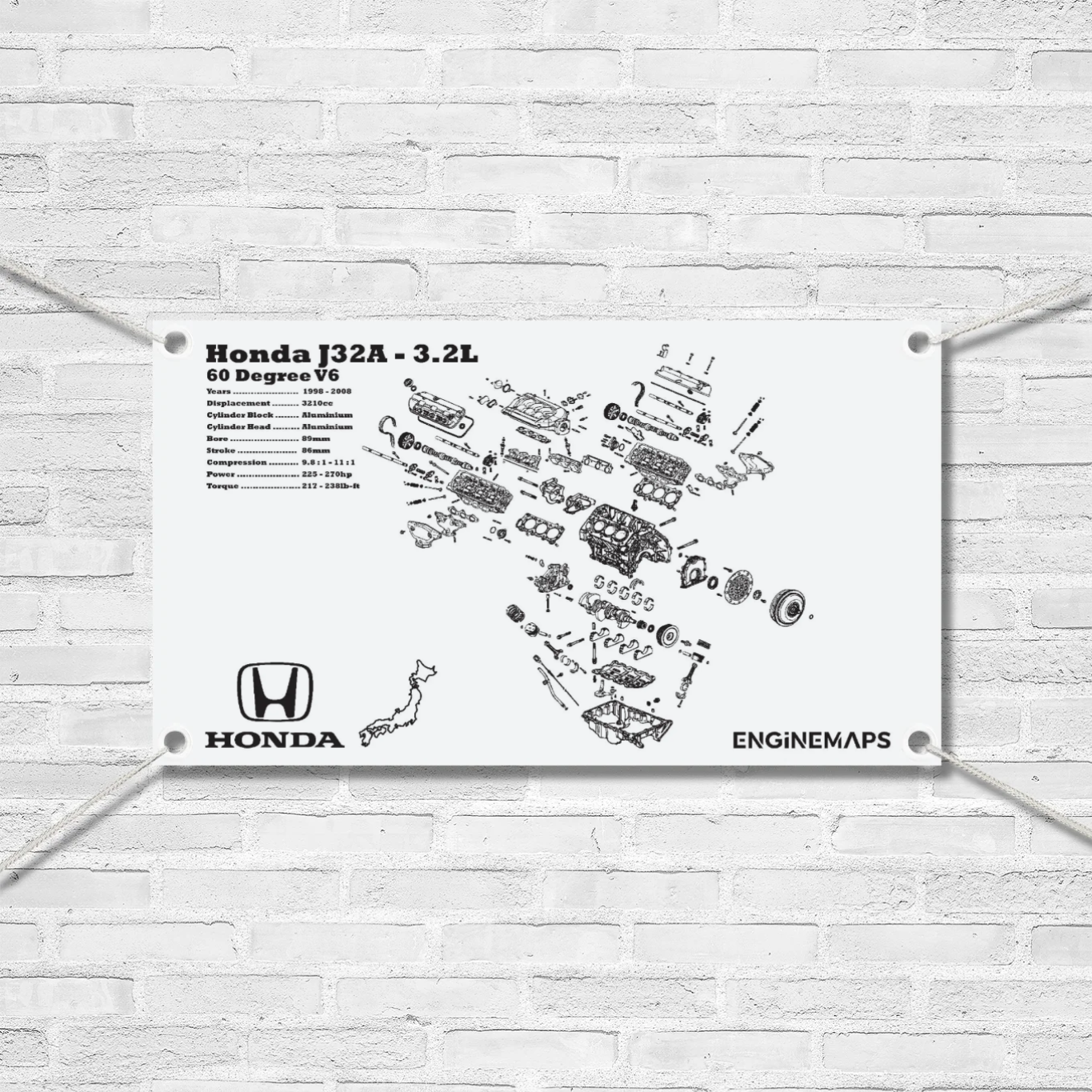 Honda J32A 3.2L Exploded View Banner