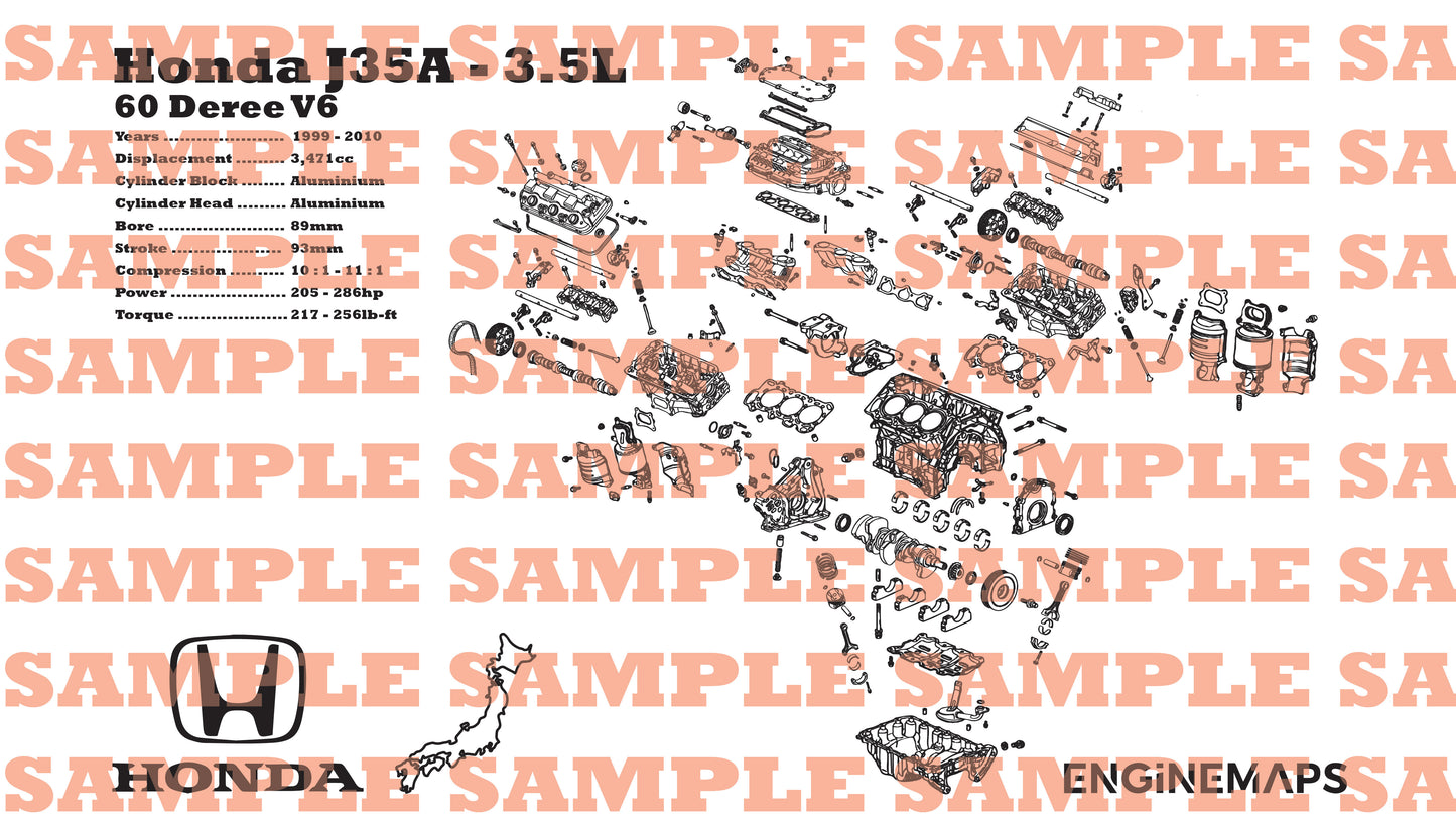 Honda J35A 3.5L Exploded View Banner – EngineMaps