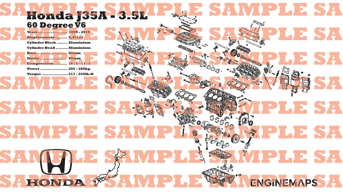 Honda J35A 3.5L Exploded View Banner