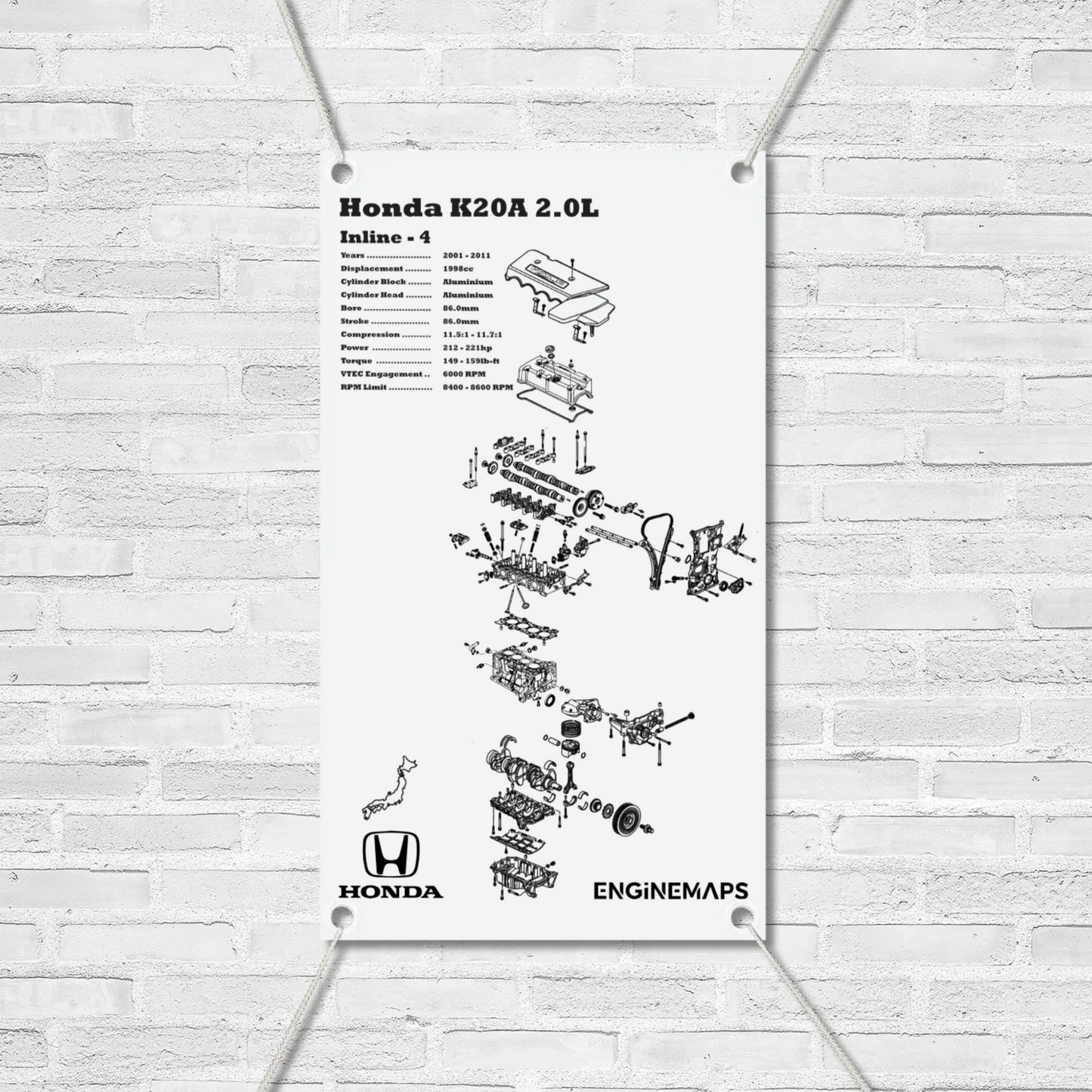 Honda K20A 2.0L (VTEC) Exploded View Banner