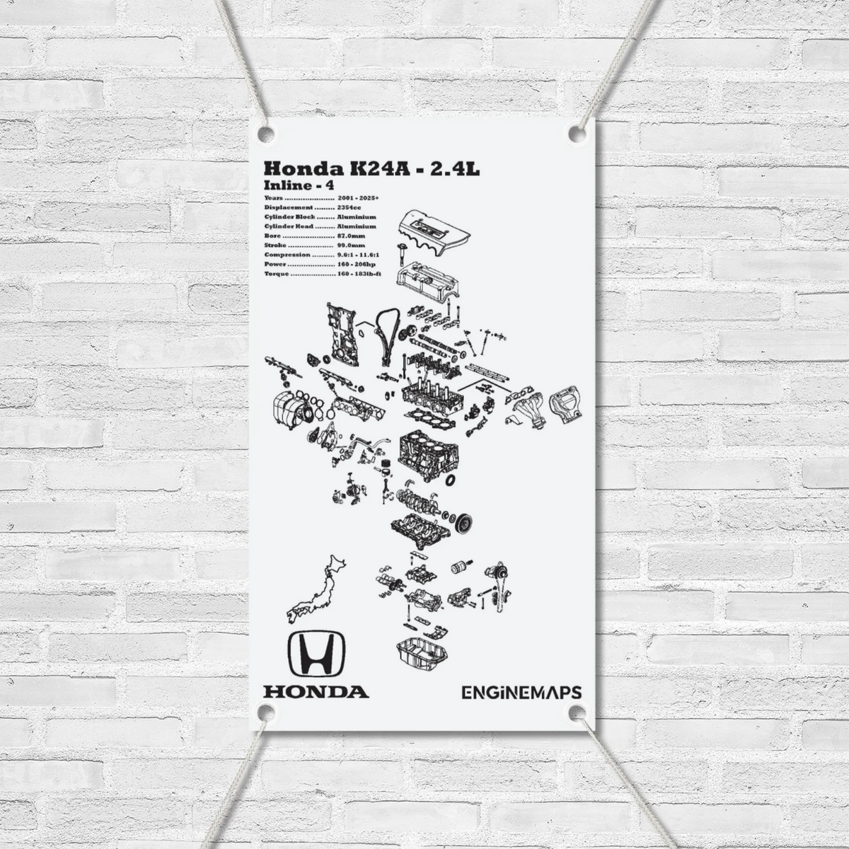 Honda K24A 2.4L Exploded View Banner – EngineMaps