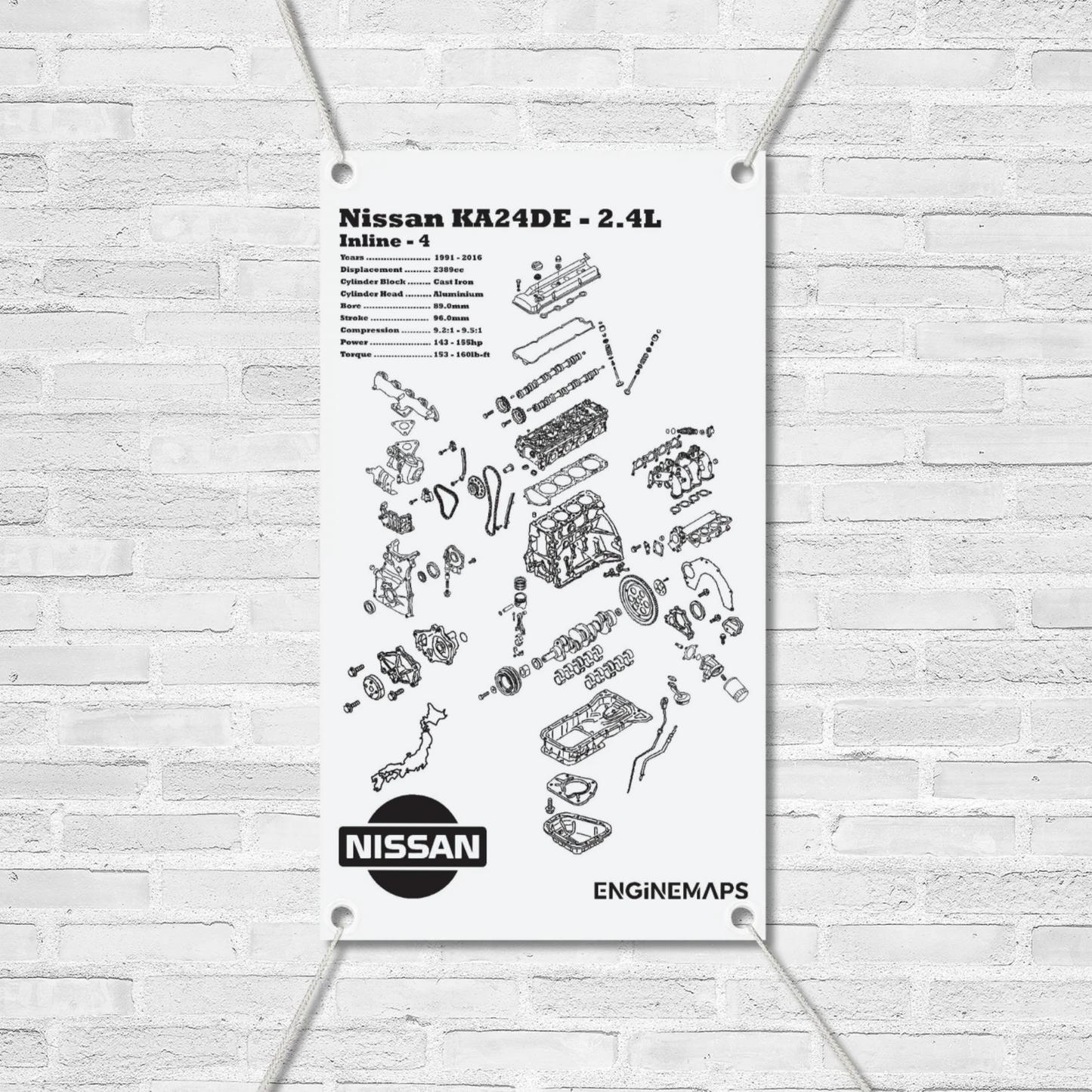 Nissan KA24DE 2.4L Exploded View Banner