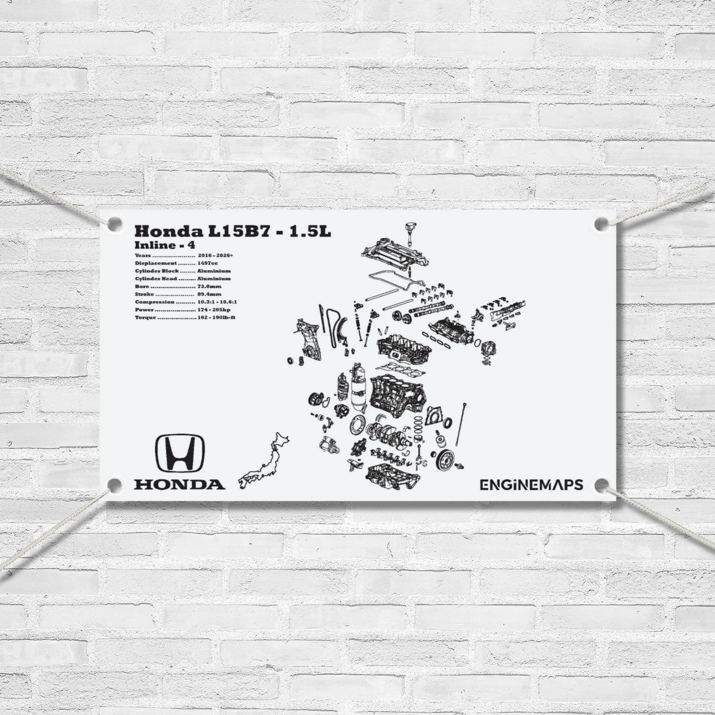 Honda L15B7 1.5L Exploded View Banner