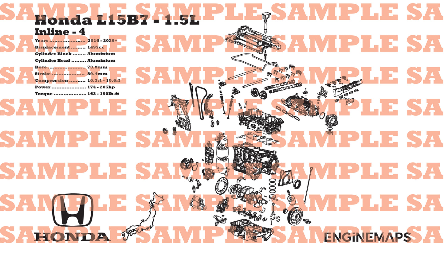 Honda L15B7 1.5L Exploded View Banner