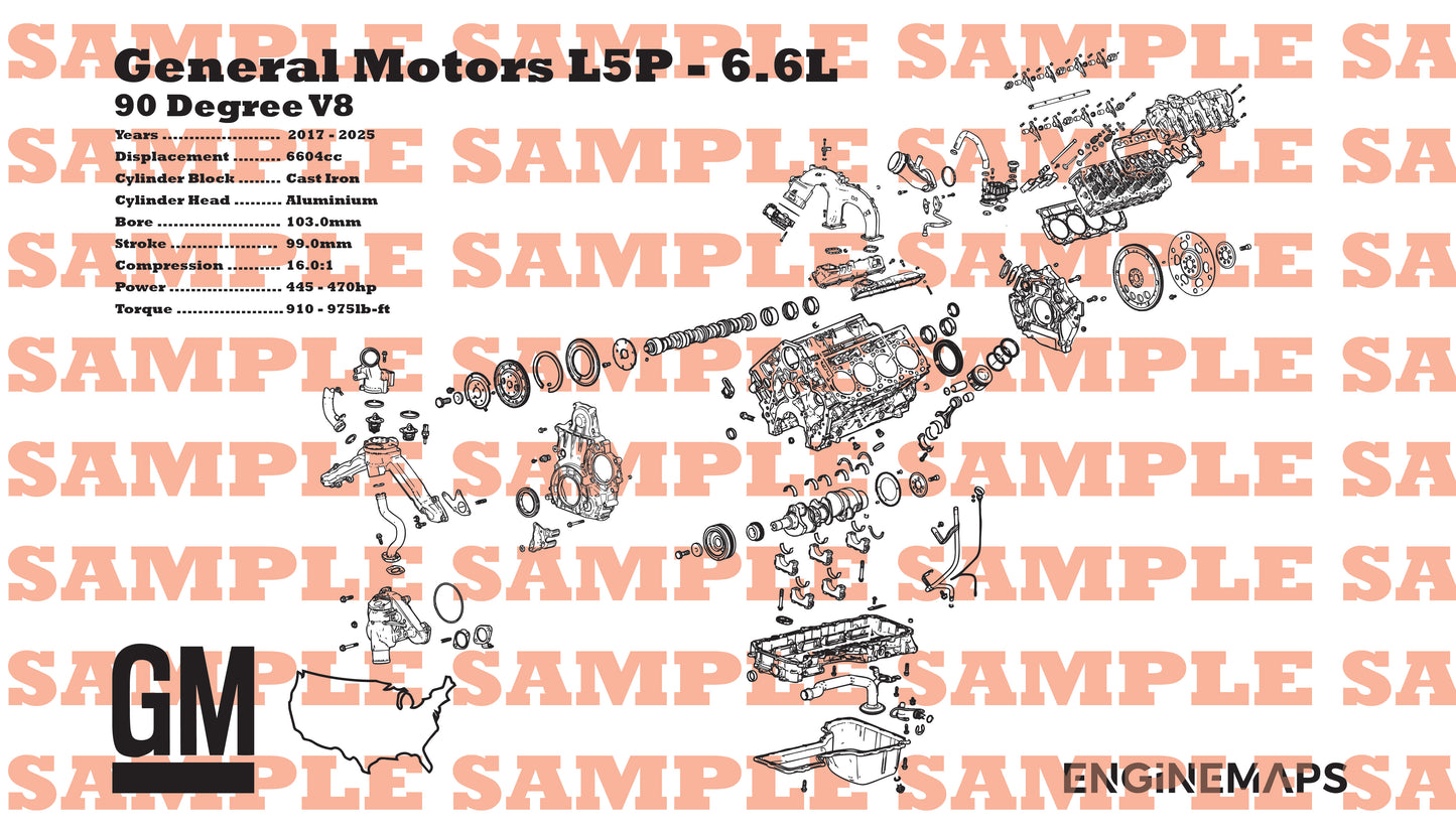 General Motors L5P 6.6L Exploded View Banner