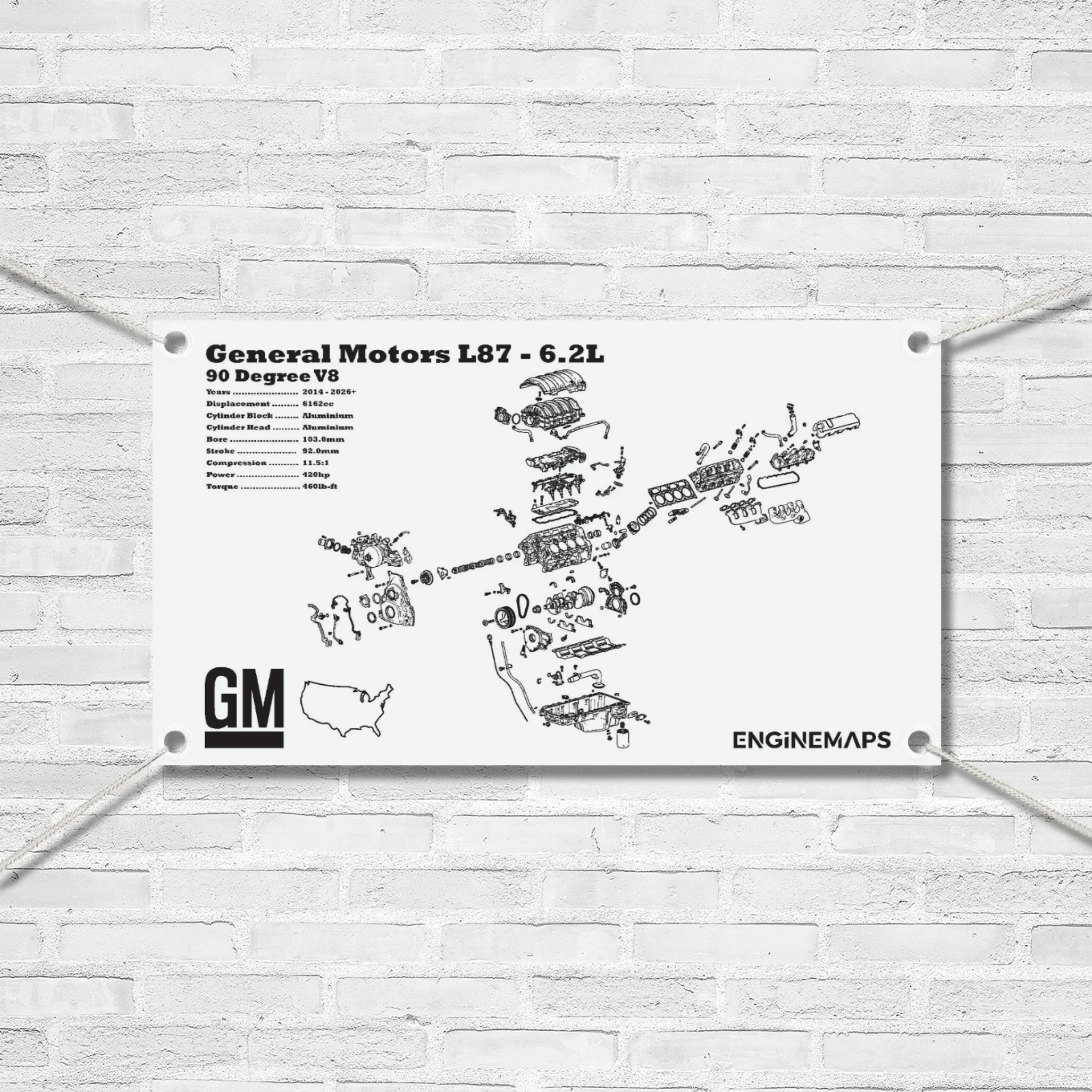 General Motors L87 6.2L Exploded View Banner – EngineMaps