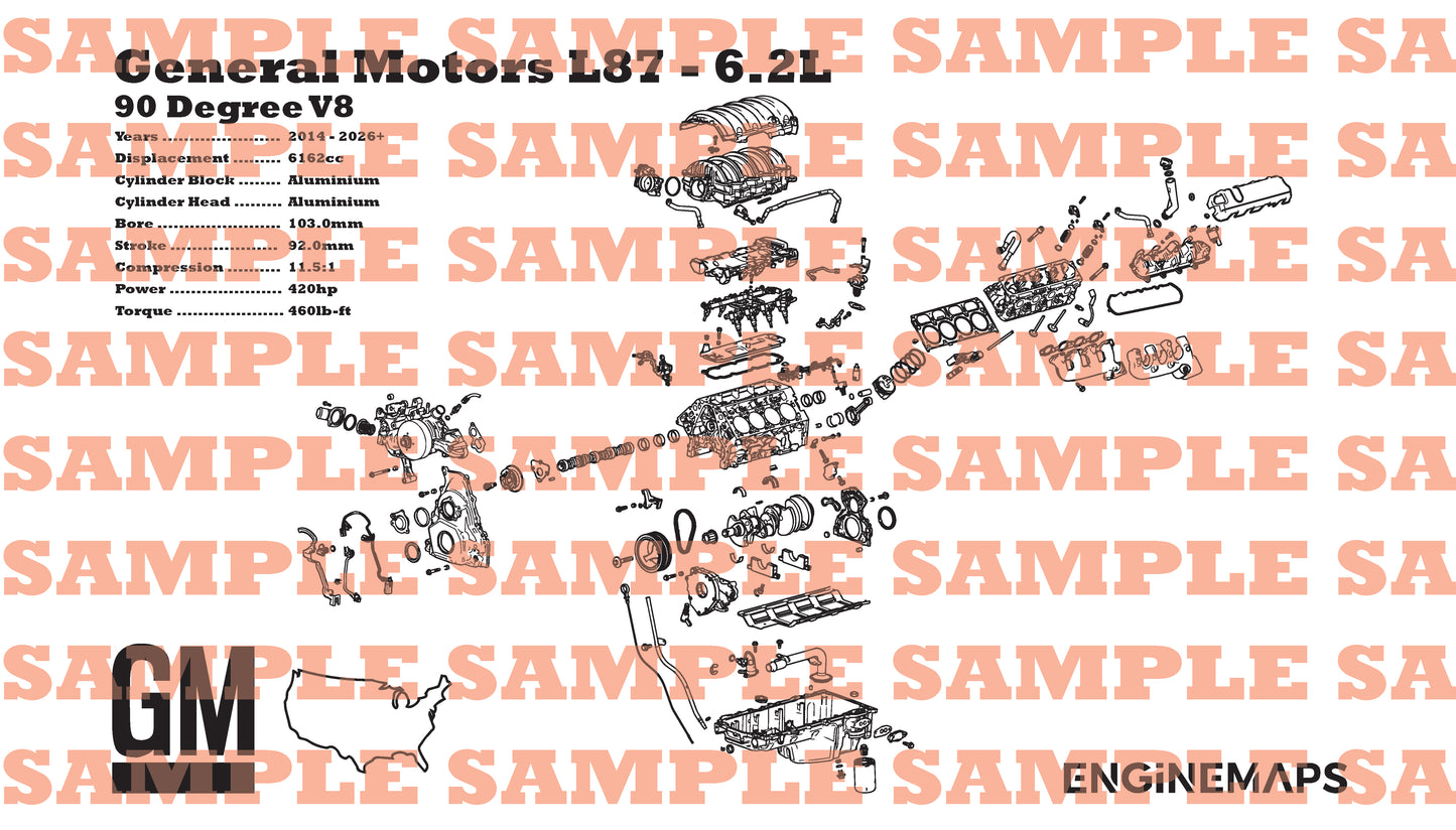 General Motors L87 6.2L Exploded View Banner
