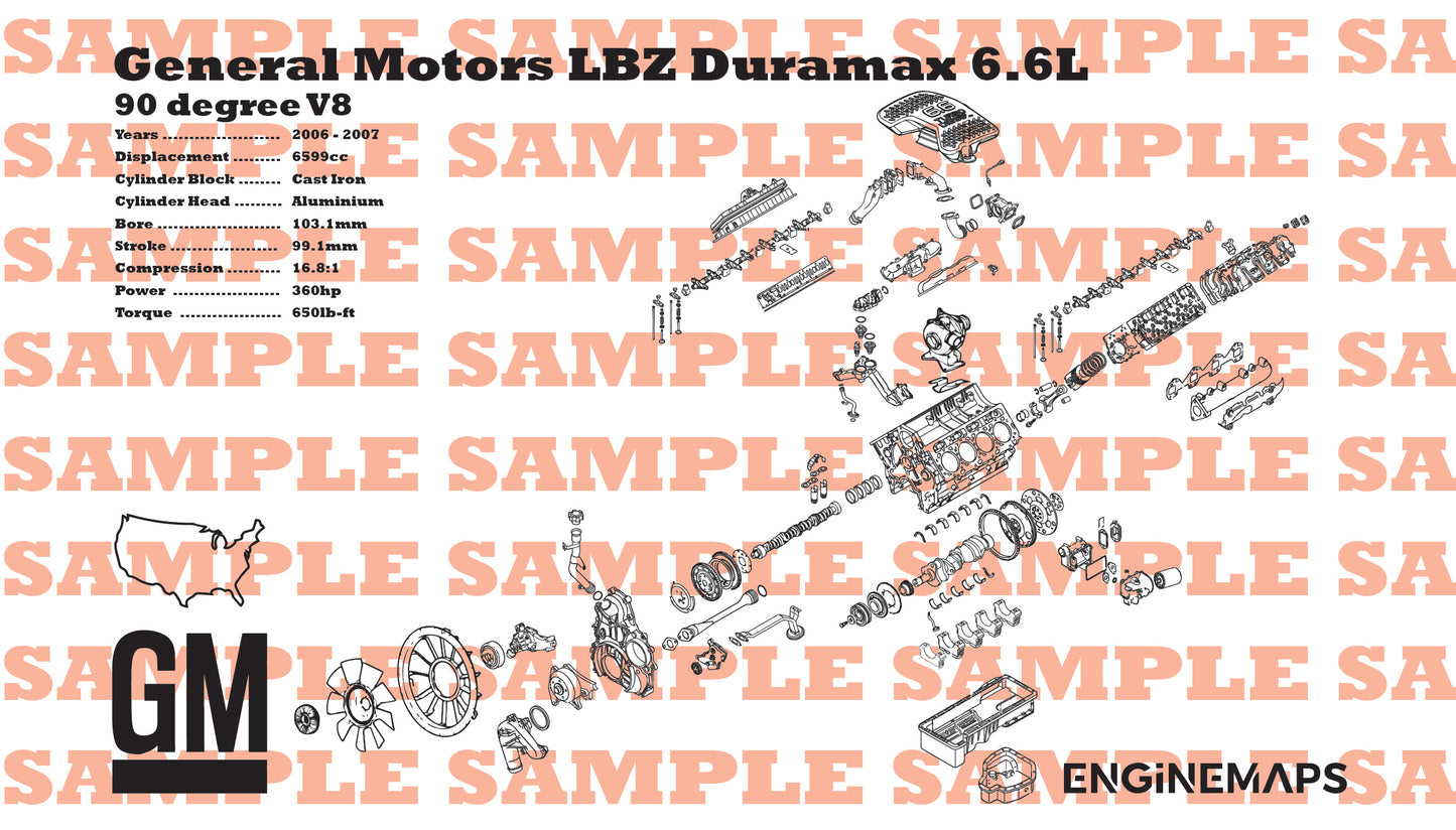 General Motors Duramax LBZ 6.6L Exploded View Banner