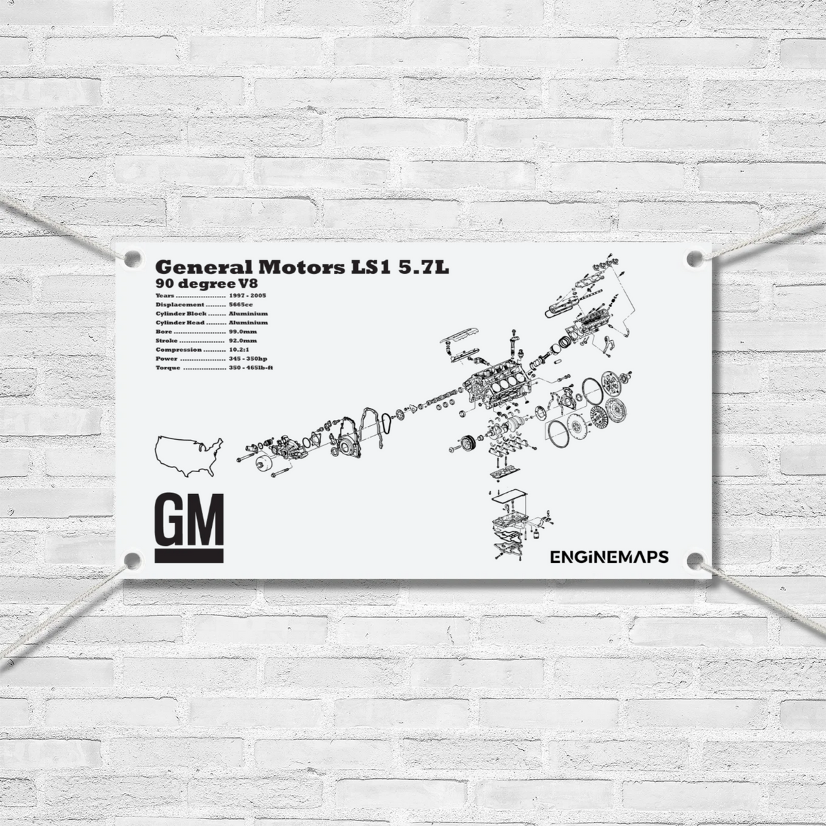 General Motors LS1 5.7L Exploded View Banner – EngineMaps
