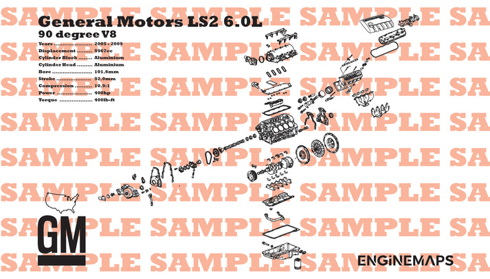 General Motors LS2 6.0L Exploded View Banner – EngineMaps