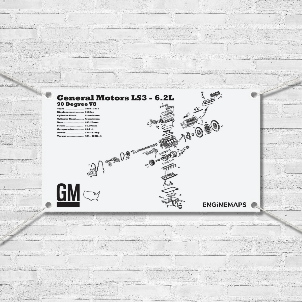 General Motors LS3 6.2L Exploded View Banner – EngineMaps