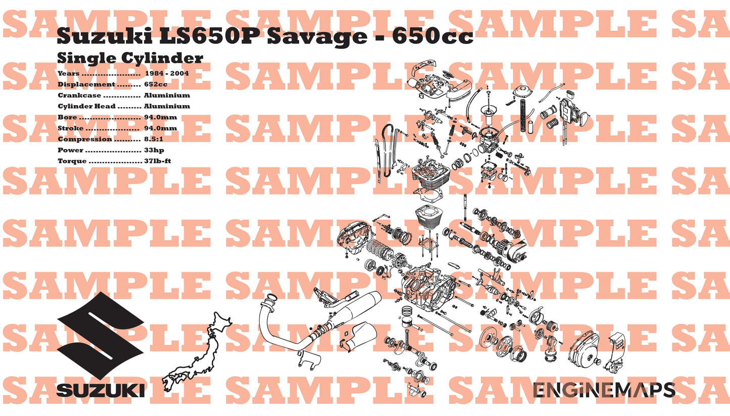 Suzuki LS650P Savage 650cc Exploded View Banner [4 Speed]