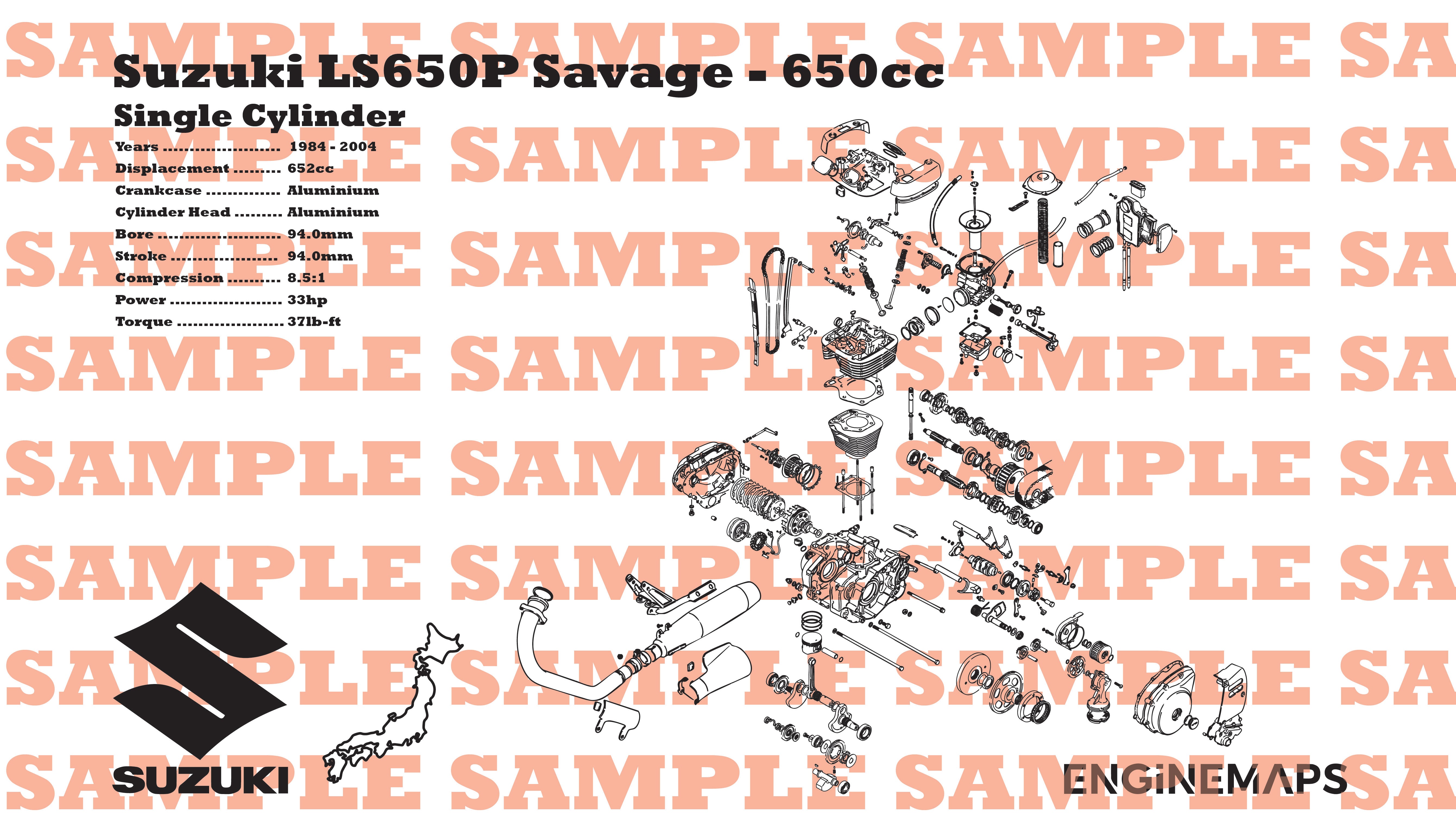 Suzuki LS650P Savage 650cc Exploded View Banner [5 Speed] – EngineMaps