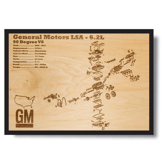 General Motors LSA 6.2L Engine Exploded View Poster