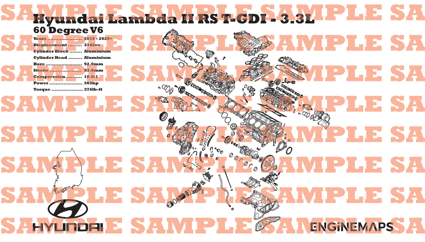 Hyundai Lambda II T-GDI 3.3L Exploded View Banner