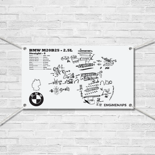 BMW M20B25 2.5L exploded view banner