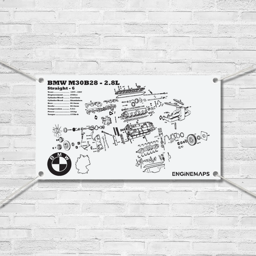 Exploded Bmw BMW M30B28 2.8L exploded view banner – EngineMaps