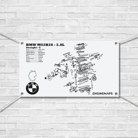 BMW M52B28 2.8L exploded view banner