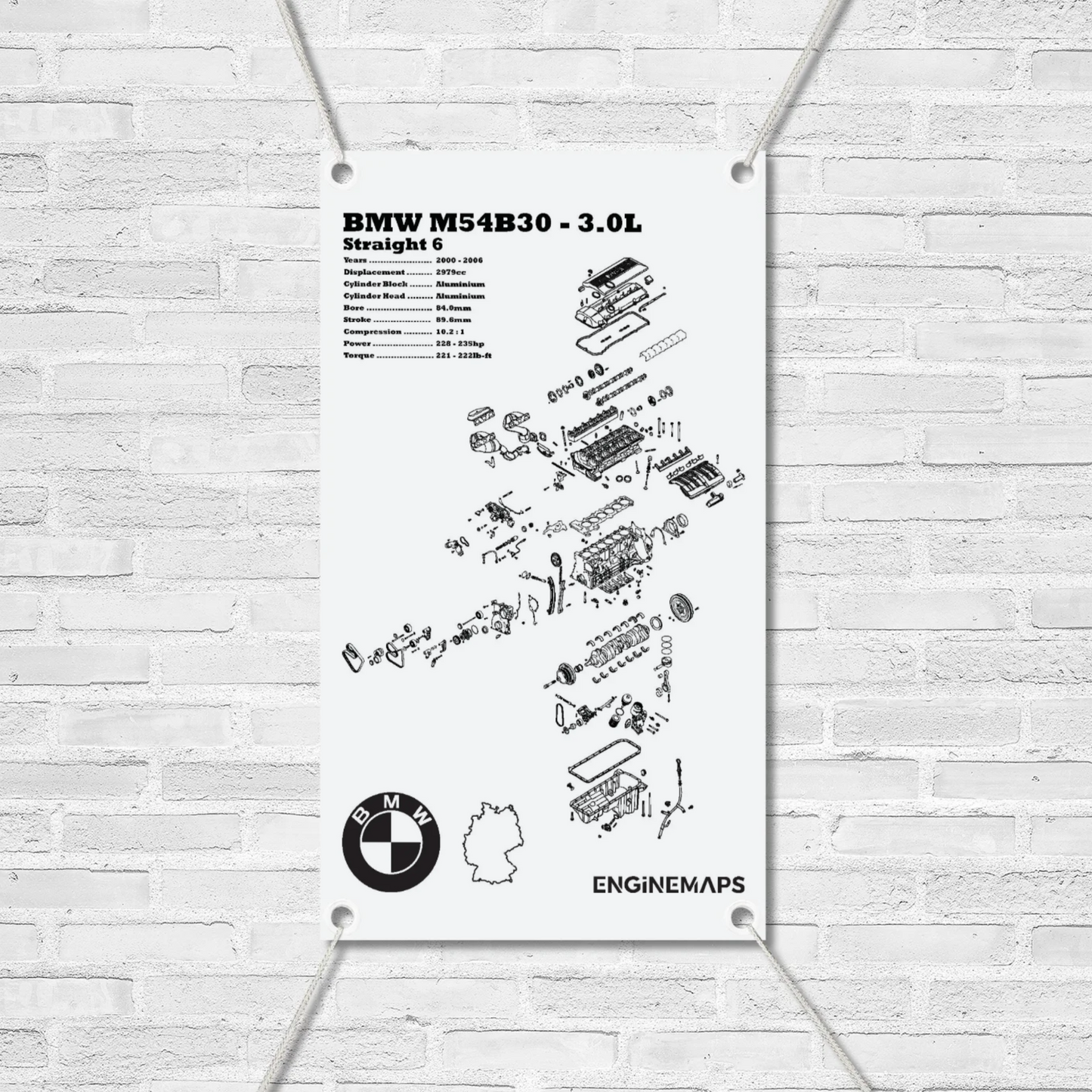 BMW M54B30 3.0L exploded view banner