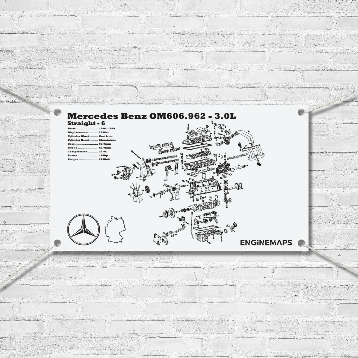 Mercedes Benz OM606.962 3.0L exploded view banner