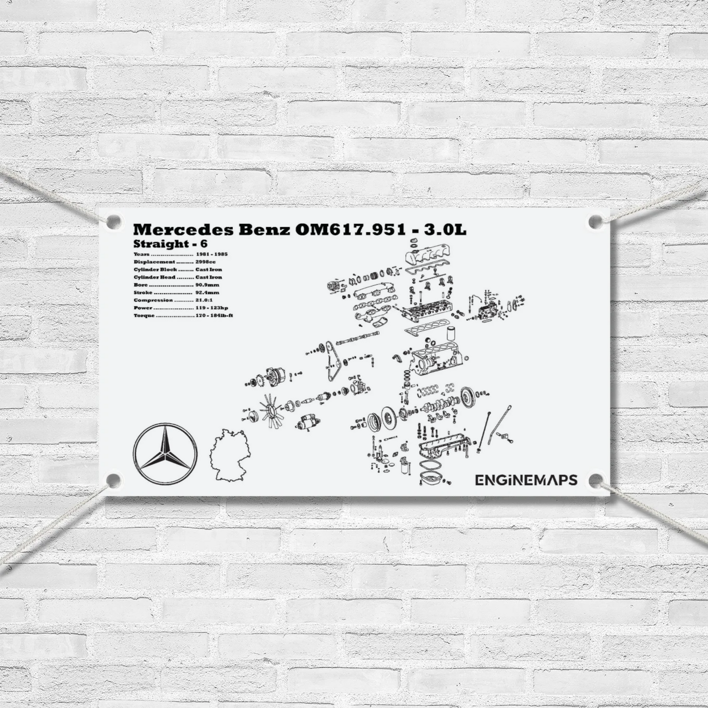 Mercedes Benz OM617.951 3.0L exploded view banner