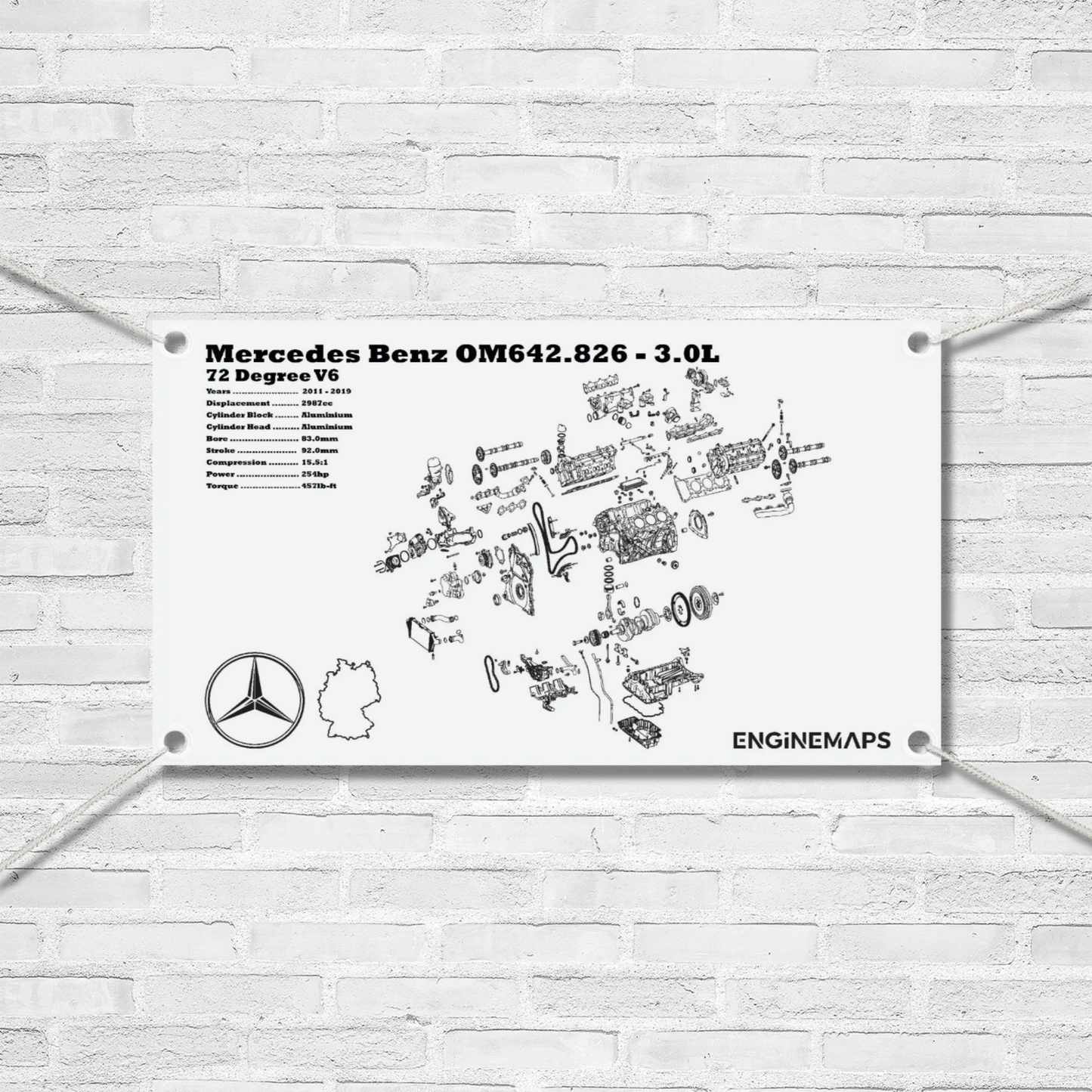 Mercedes Benz OM642.826 3.0L exploded view banner