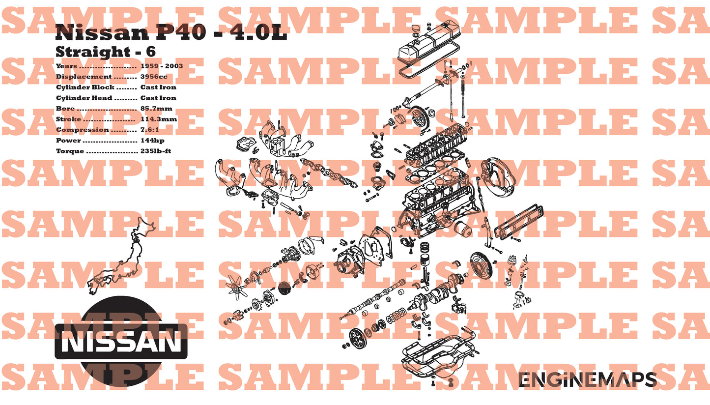 Nissan P40 4.0L Exploded View Banner