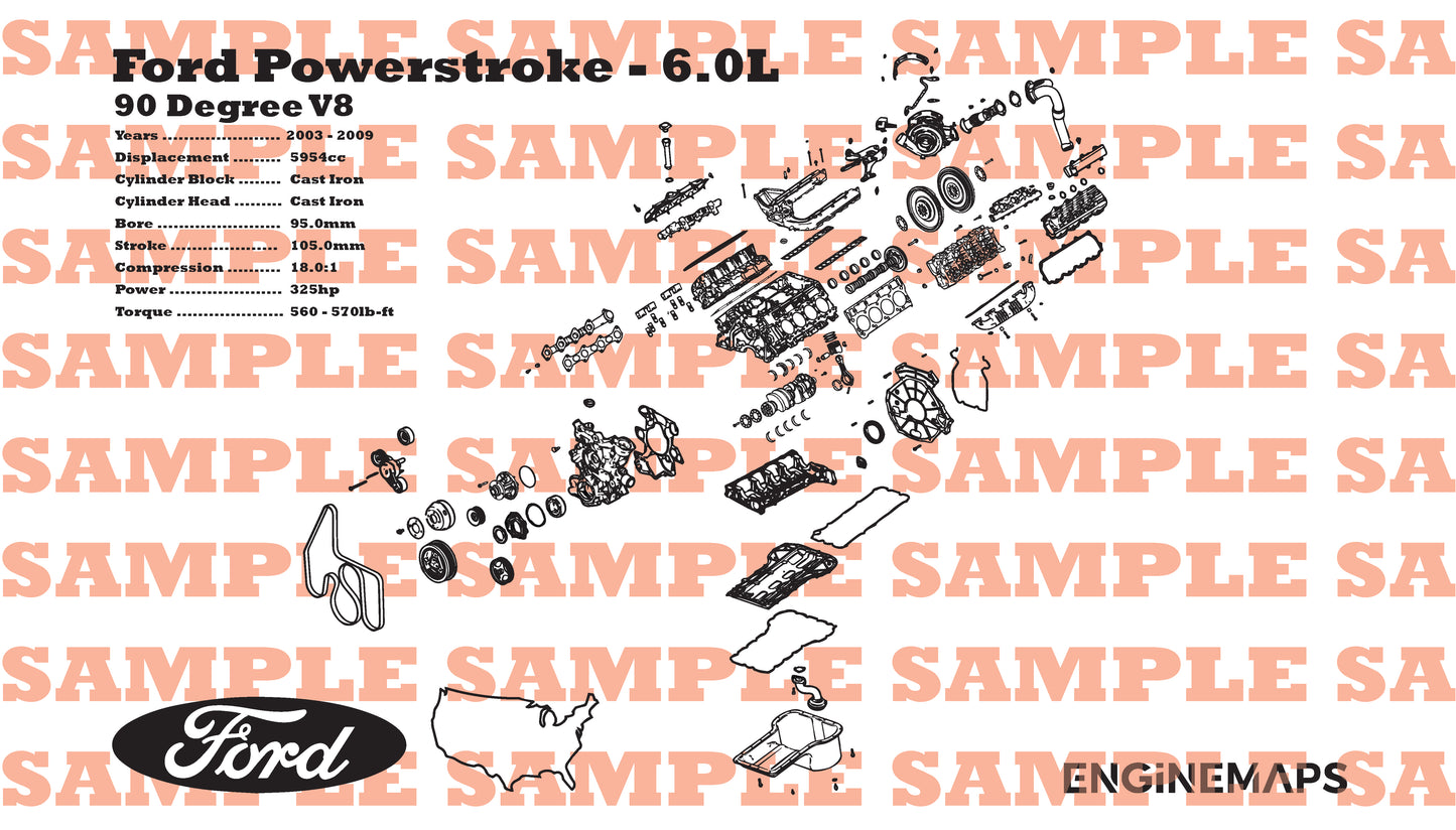 Ford Powerstroke 6.0L exploded view banner