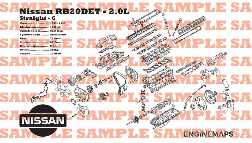 Nissan RB20DET 2.0L Exploded View Banner – EngineMaps