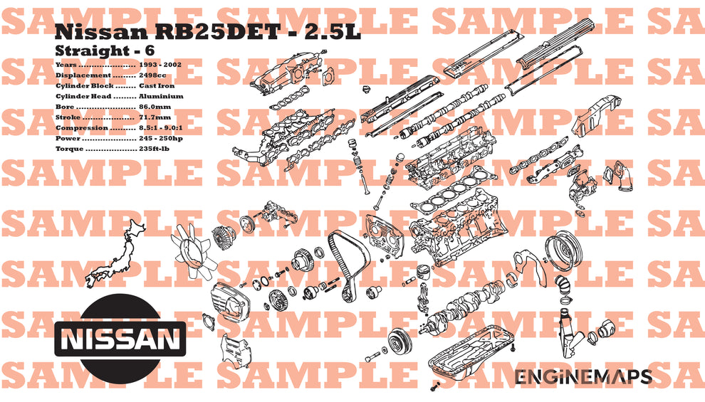 Nissan RB25DET 2.5L Exploded View Banner – EngineMaps