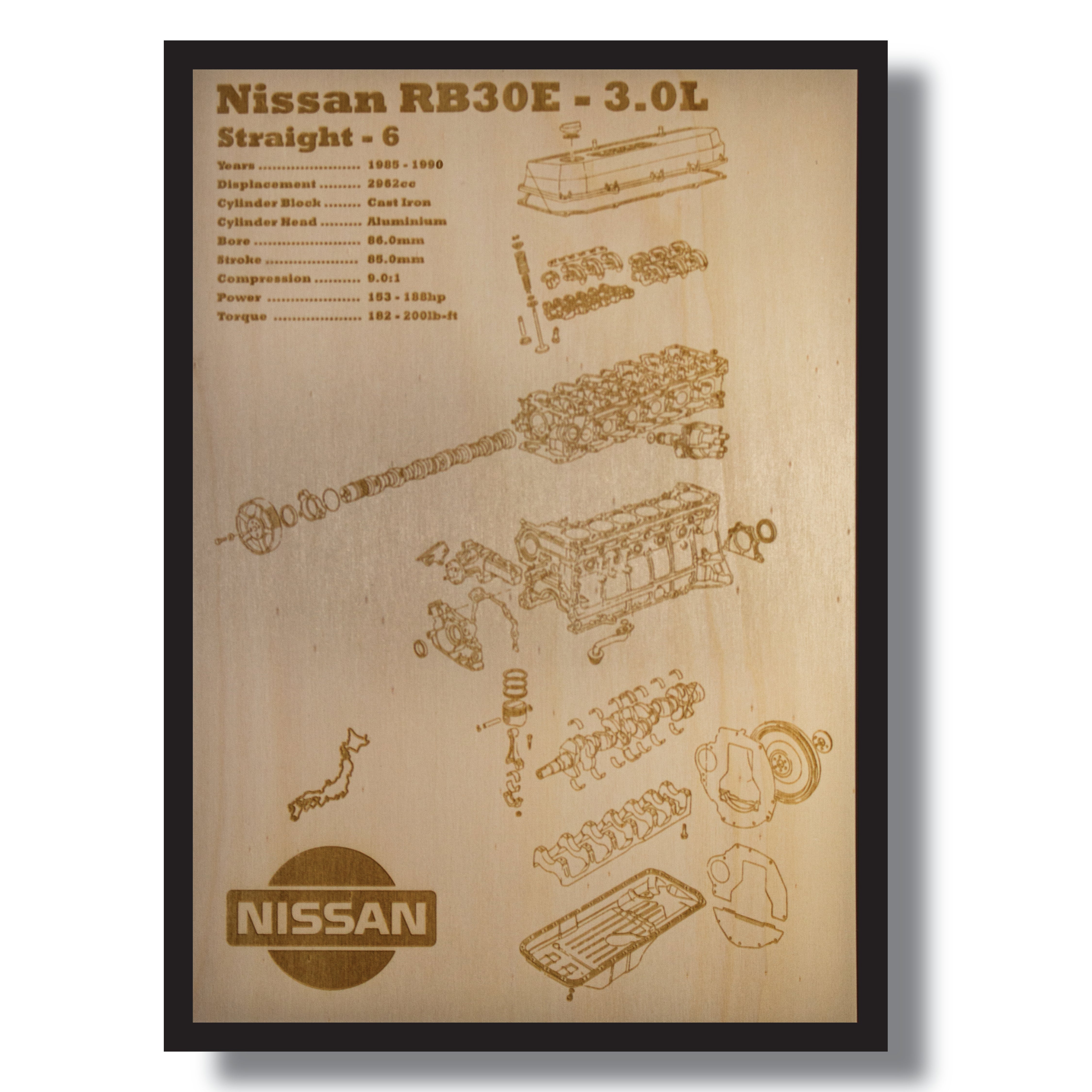 Nissan RB30E 3L Engine Exploded View Poster – EngineMaps