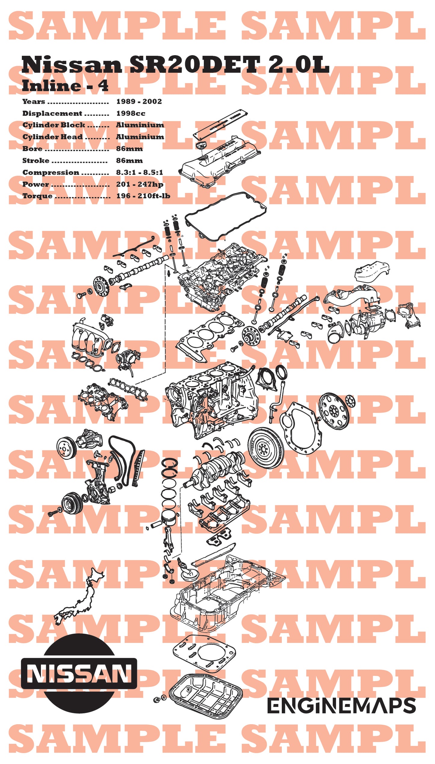 Nissan SR20DET [PRE VCT] 2.0L Exploded View Banner