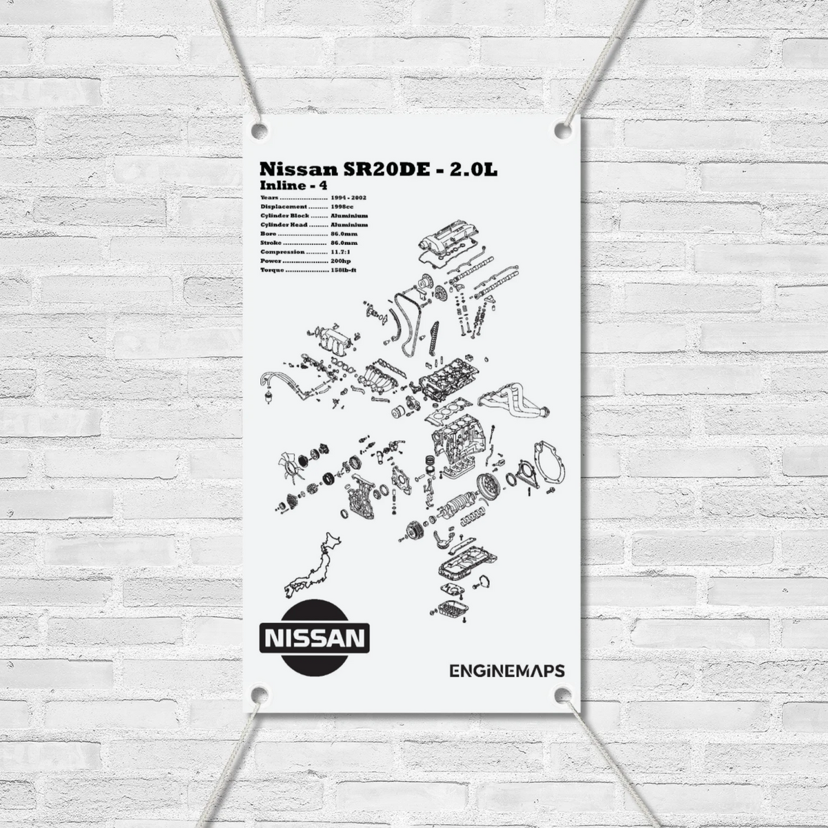Nissan SR20DE 2.0L Exploded View Banner