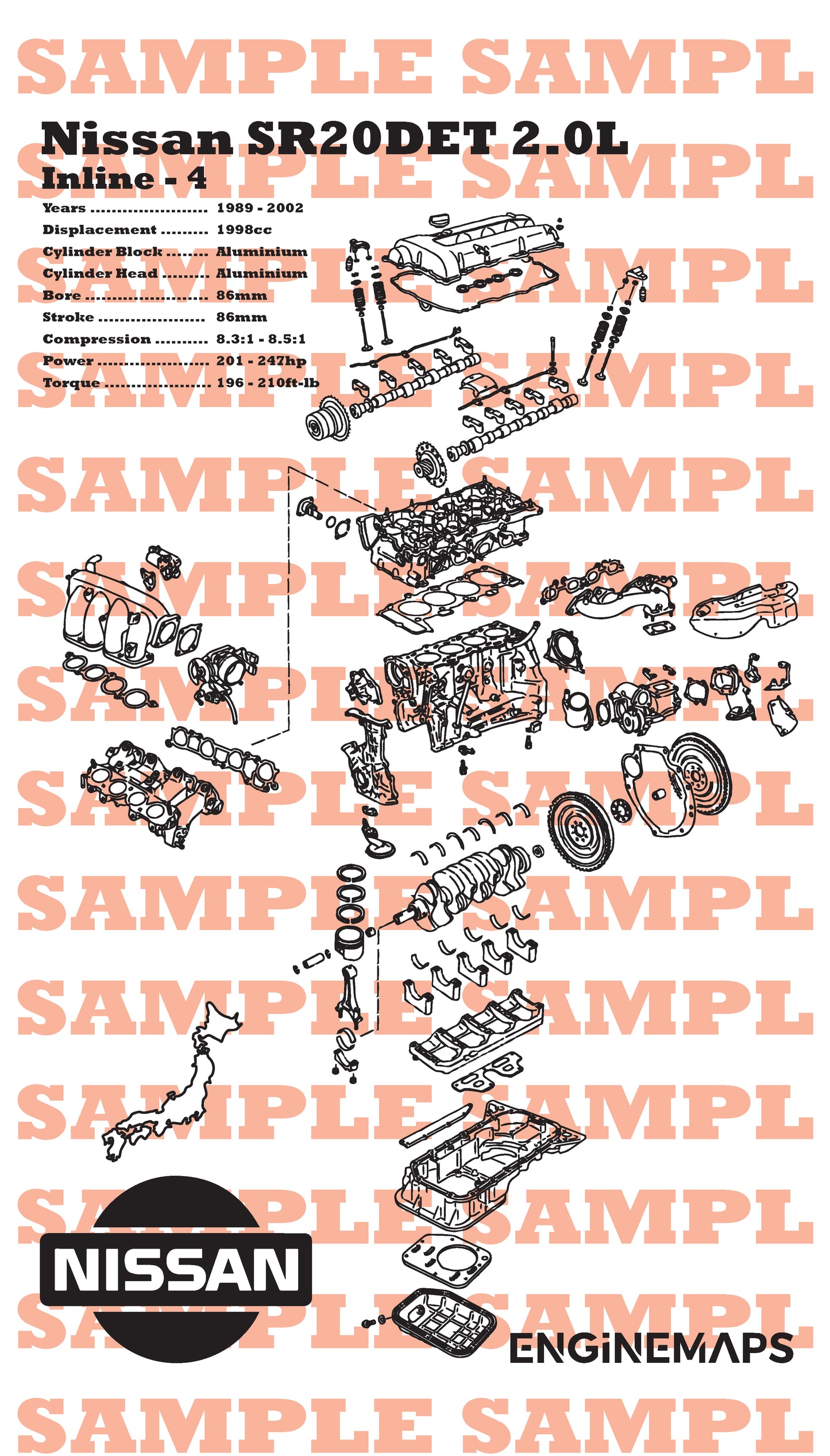 Nissan SR20DET [VCT] 2.0L Exploded View Banner