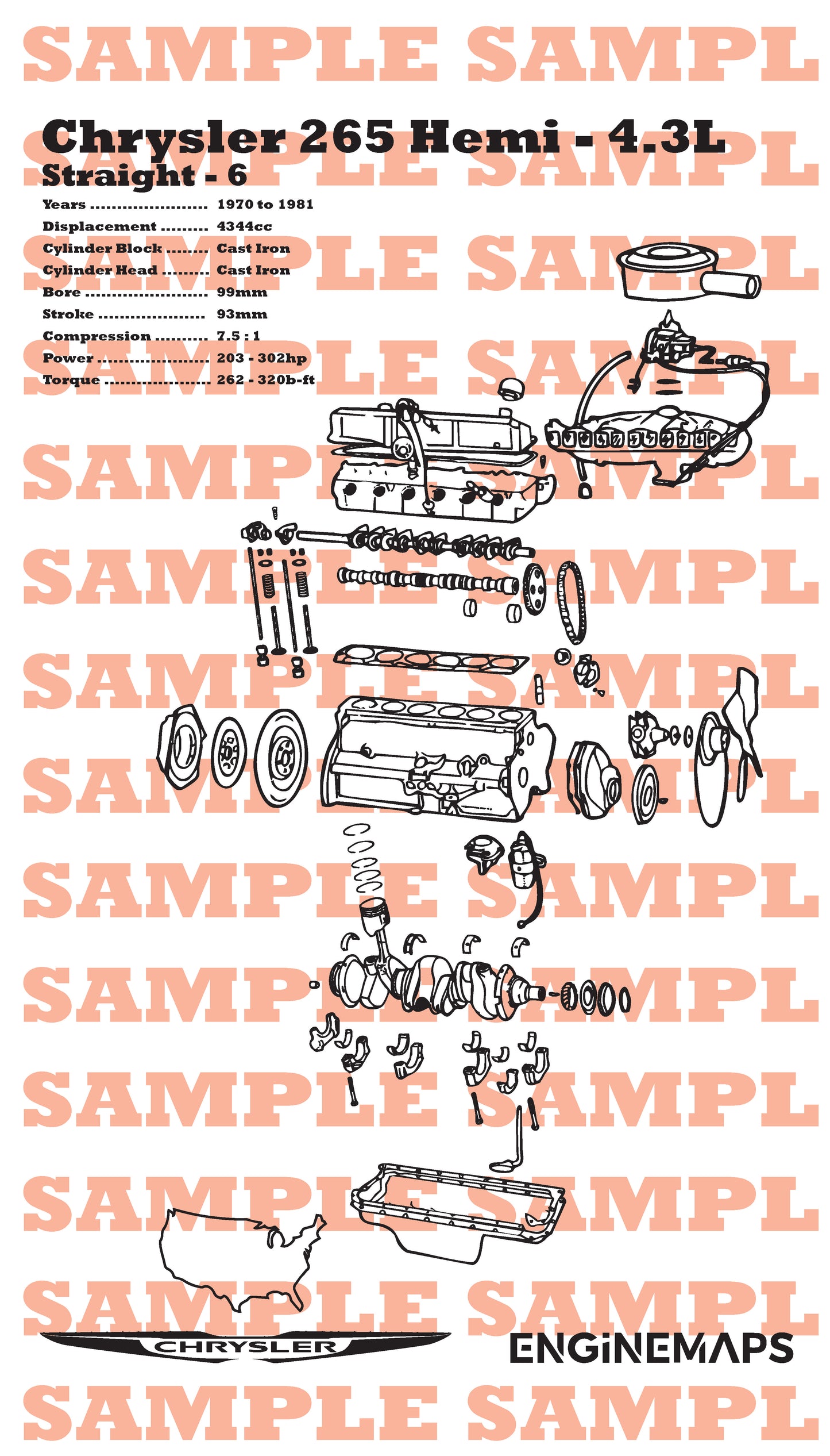 Chrysler Hemi 265 Exploded View Banner