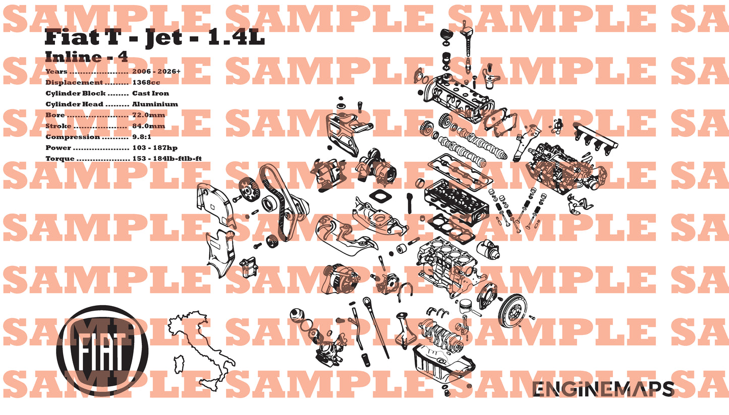 Fiat T-JET 1.4L Exploded View Banner