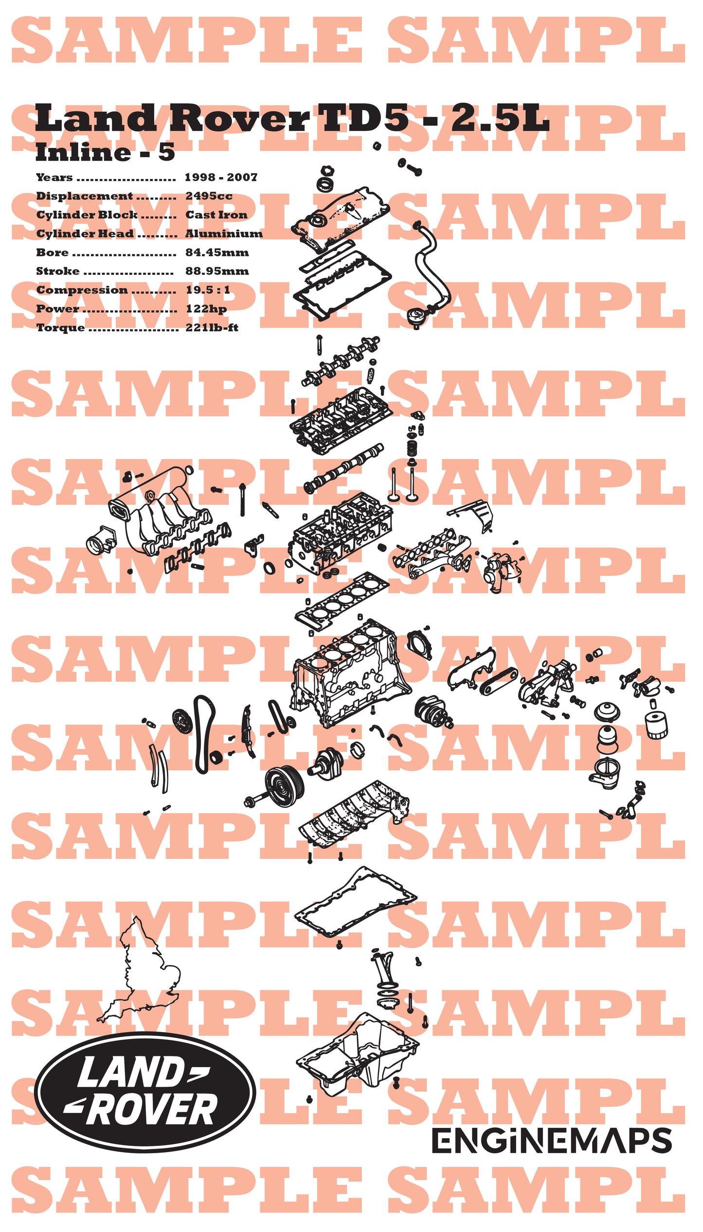 Land Rover TD5 2.5L Exploded View Banner – EngineMaps