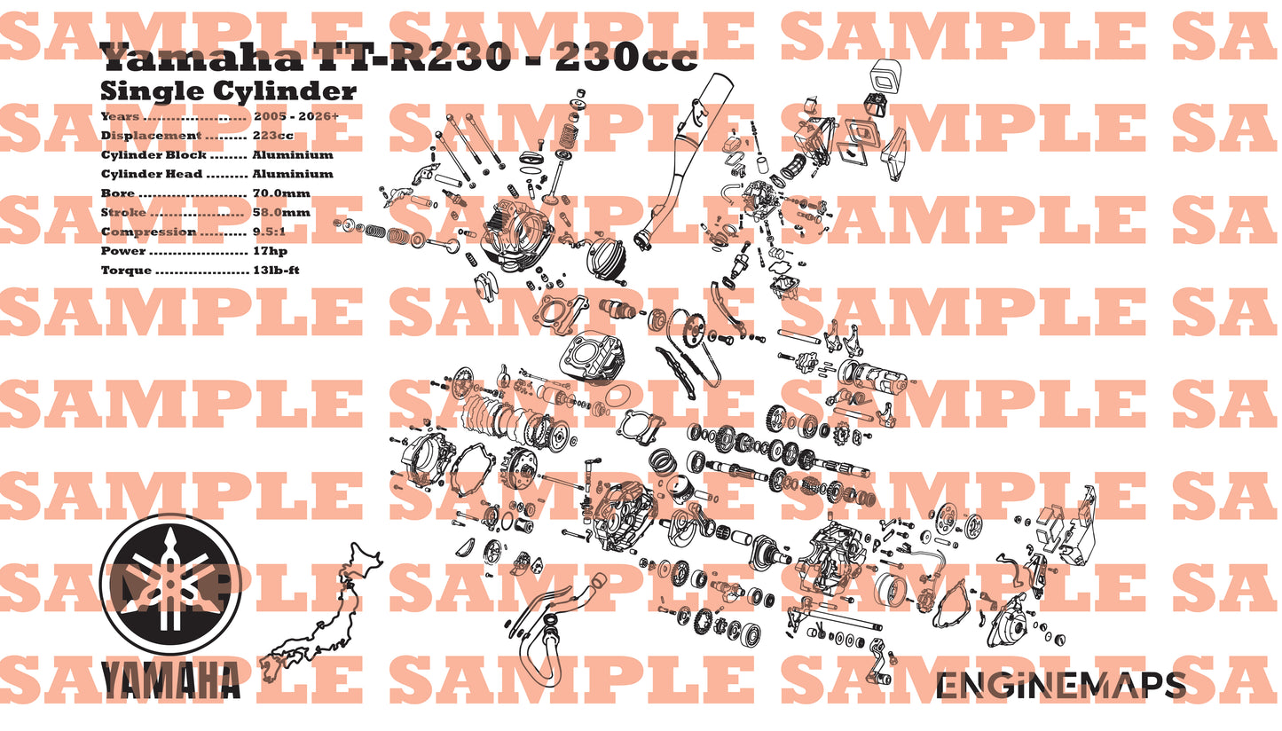 Yamaha TT-R230 230cc Exploded View Banner