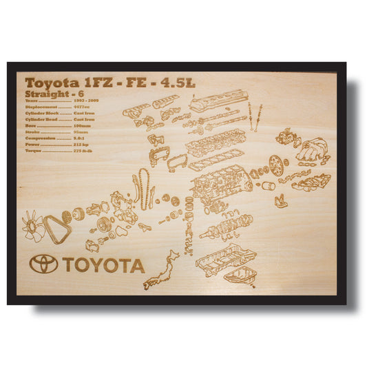 Toyota 1FZ-FE 4.5L exploded view poster