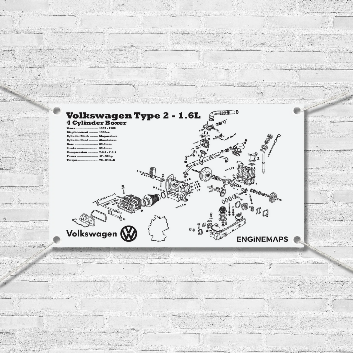 Volkswagen Type 2 1.6L Exploded View Banner