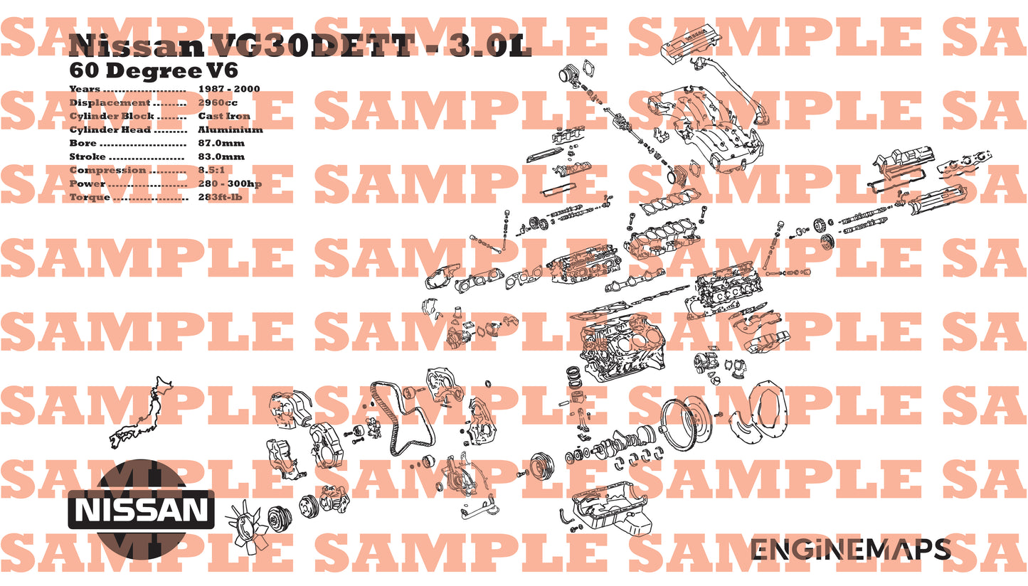 Nissan VG30DETT 3.0L Exploded View Banner